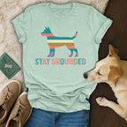 Stay Grounded Colorful Dog Graphic T-Shirt Product