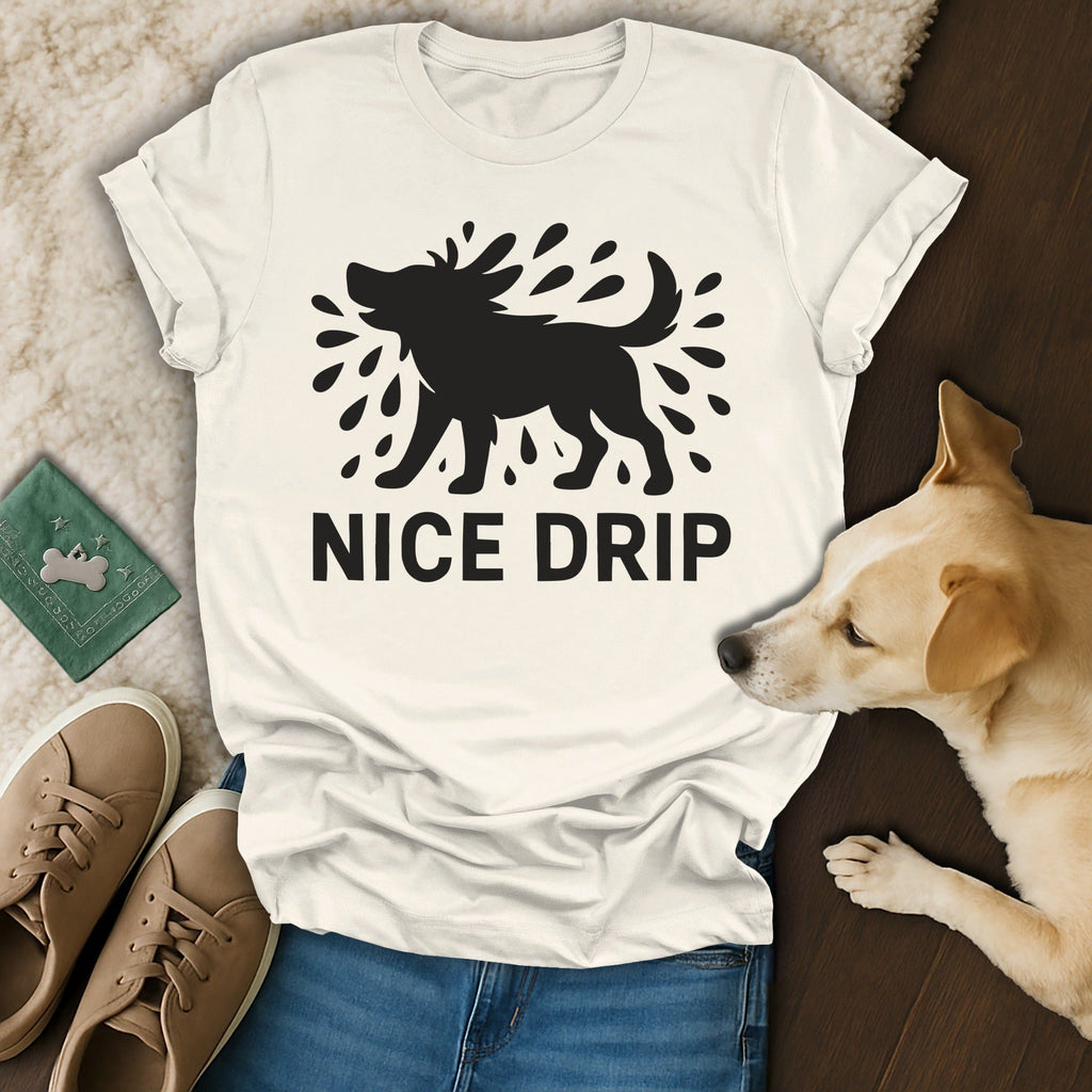 Nice Drip Dog Silhouette Graphic Tee Shirt Product