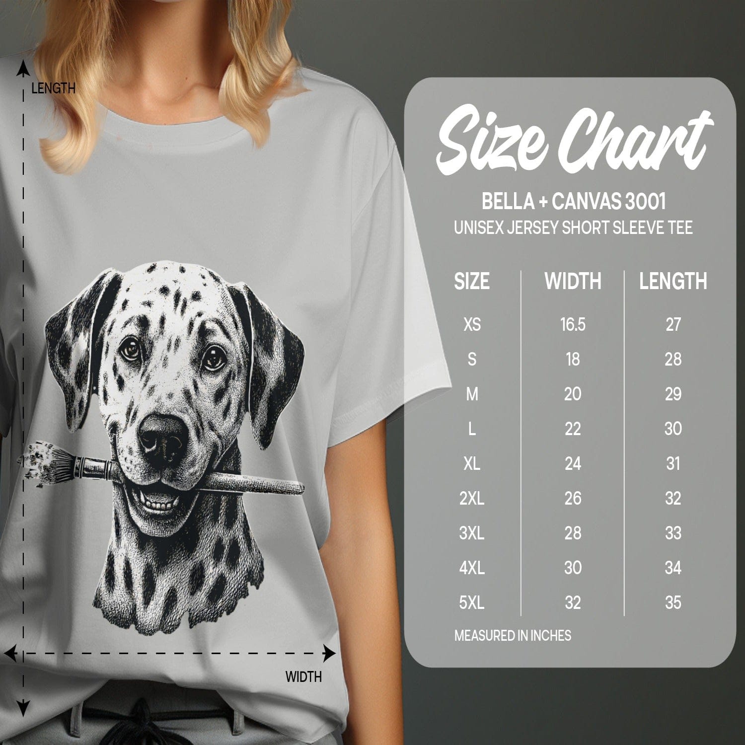 Dalmatian with Paintbrush Unisex Jersey Short Sleeve Tee