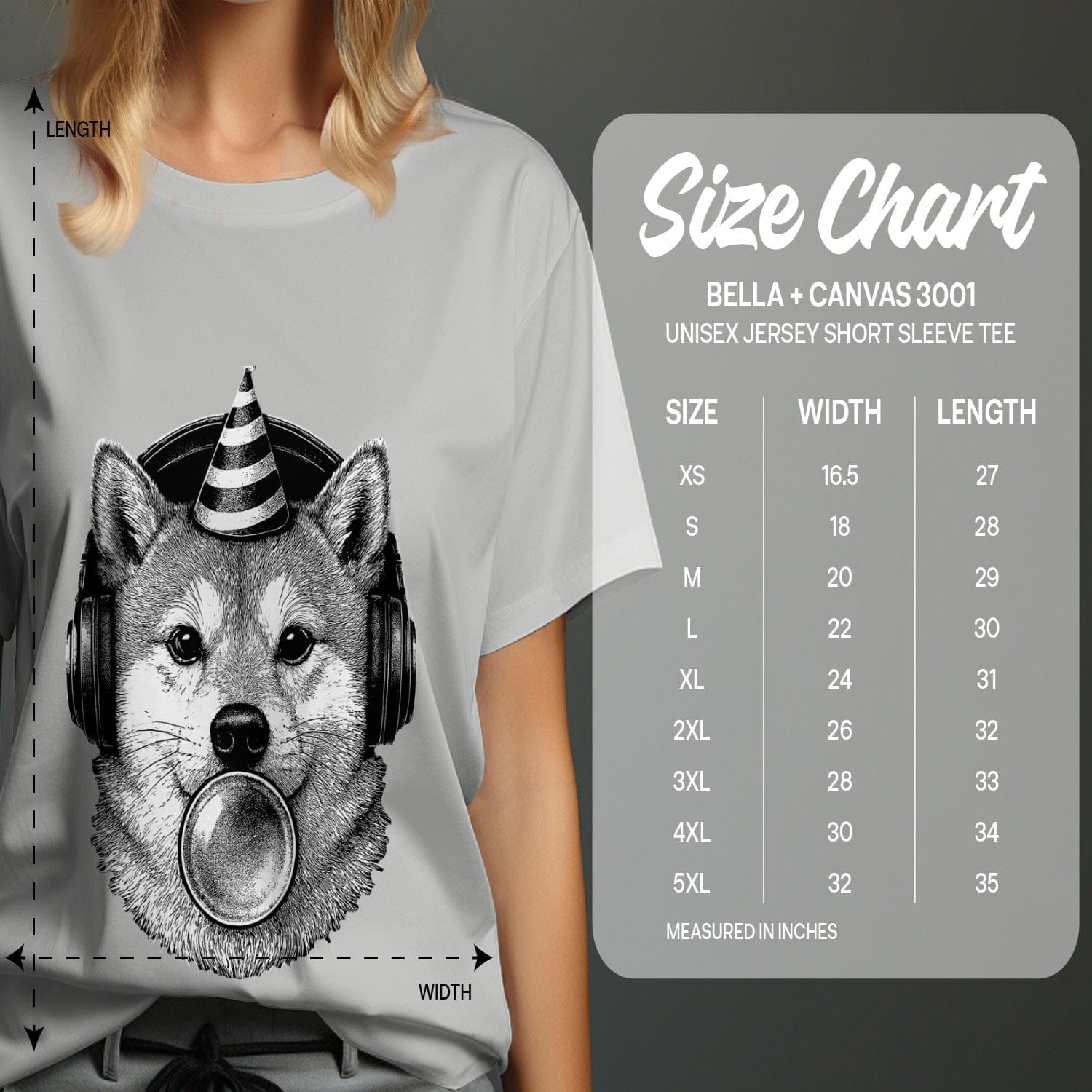 Cool Dog Unisex Tee with Fun Headphones and Party Hat