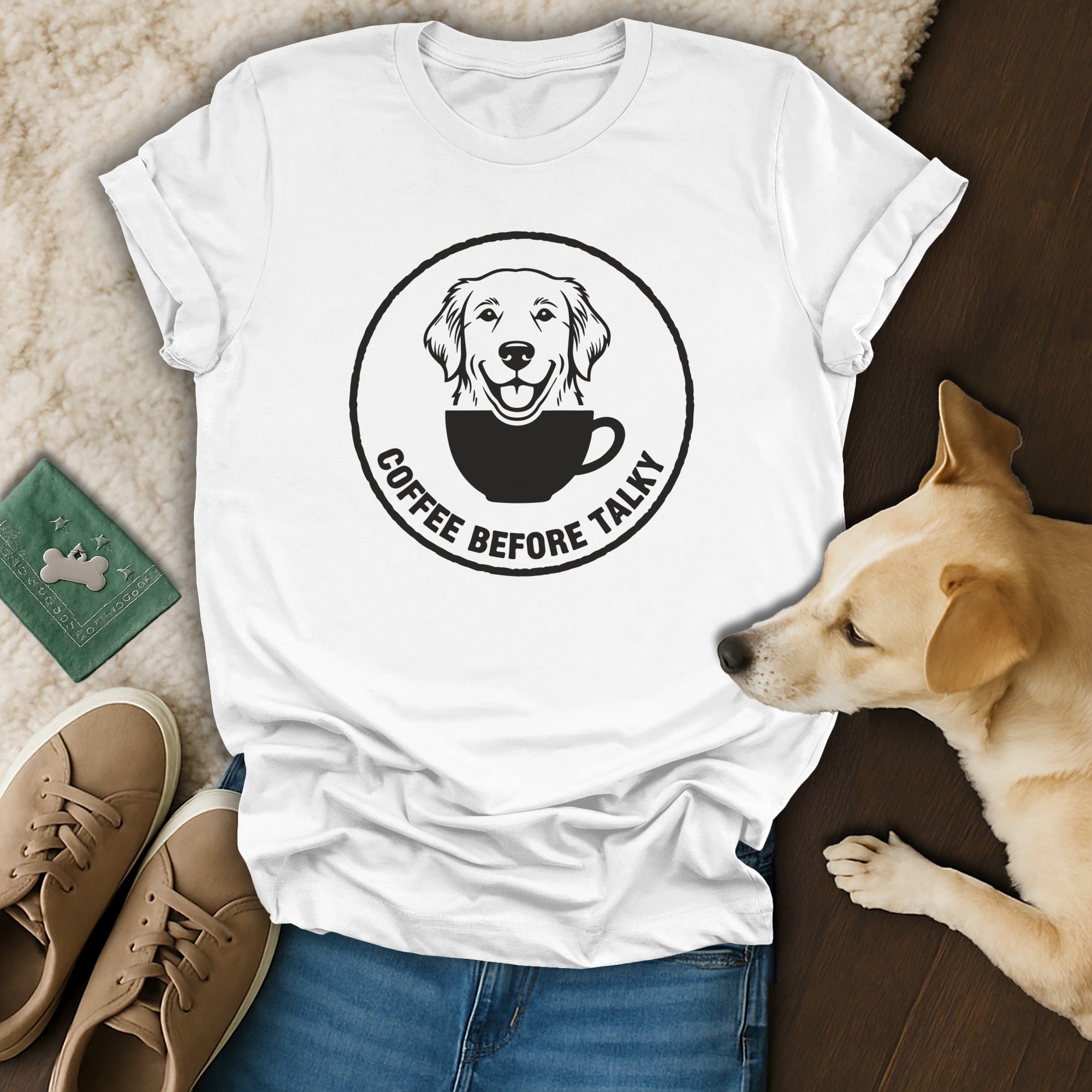 Coffee Before Talky Funny Dog Lover Graphic T-shirt