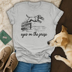 Eyes on the prize dog catching frisbee shirt