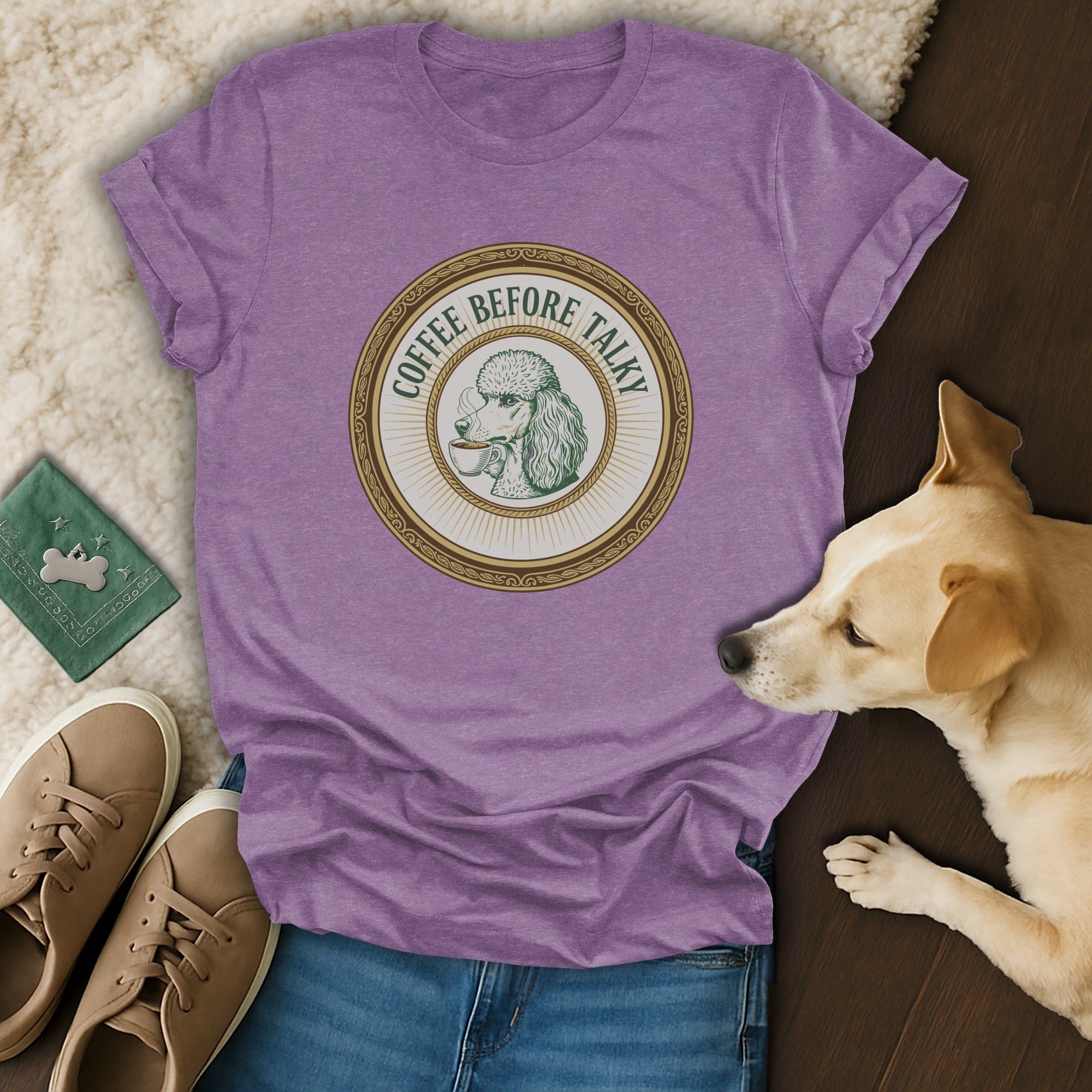 Coffee Before Talky Poodle Graphic T-Shirt