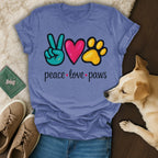 Peace Love Paws Design Graphic Crewneck product type
peace, love, paws, dog, pet, animal, graphic tee, tshirt, apparel, dog lover, pet lover, animal lover, cute design, blue, paw print, heart design, peace sign, clothing, canine, casual top