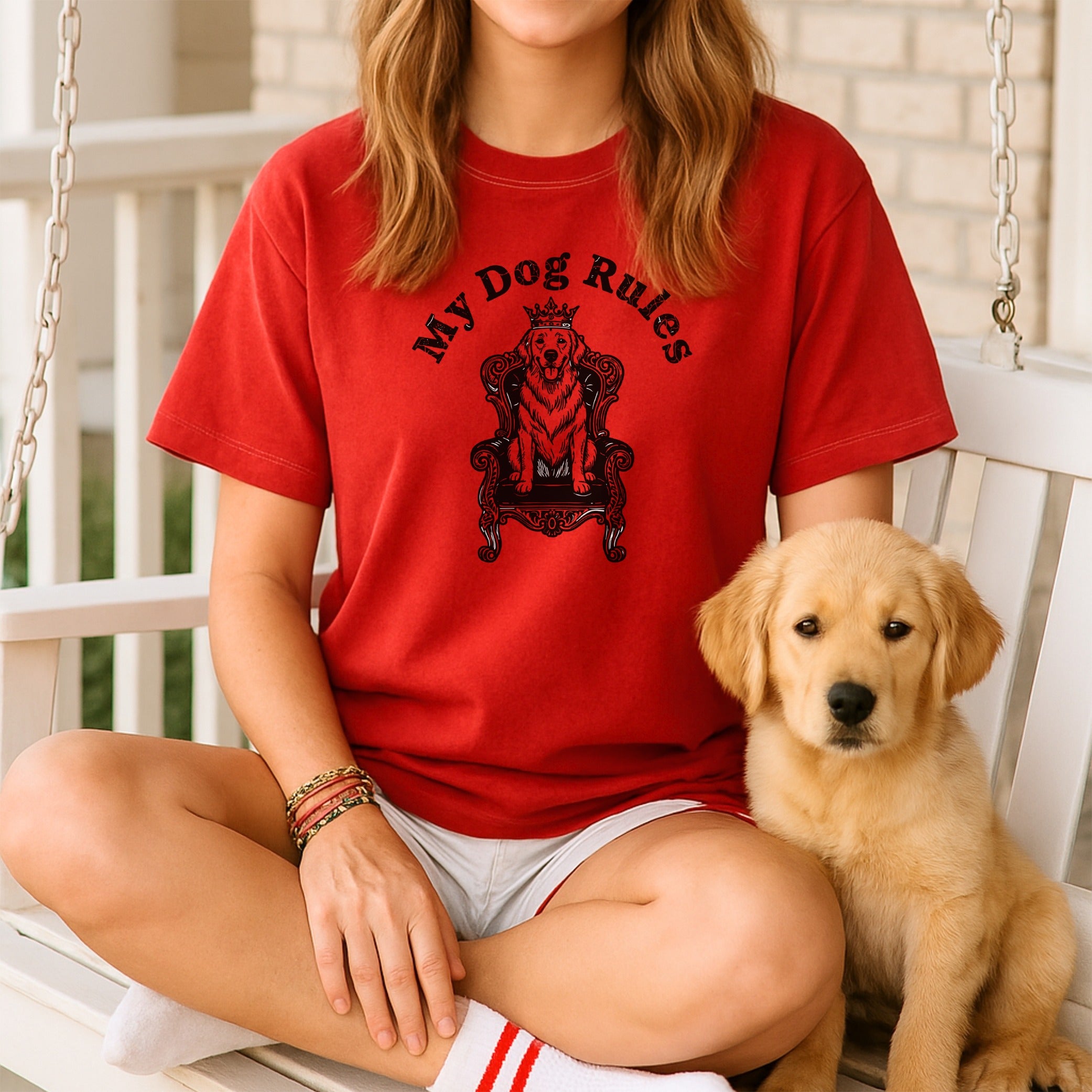 My Dog Rules Graphic Red T-Shirt for Pet Lovers