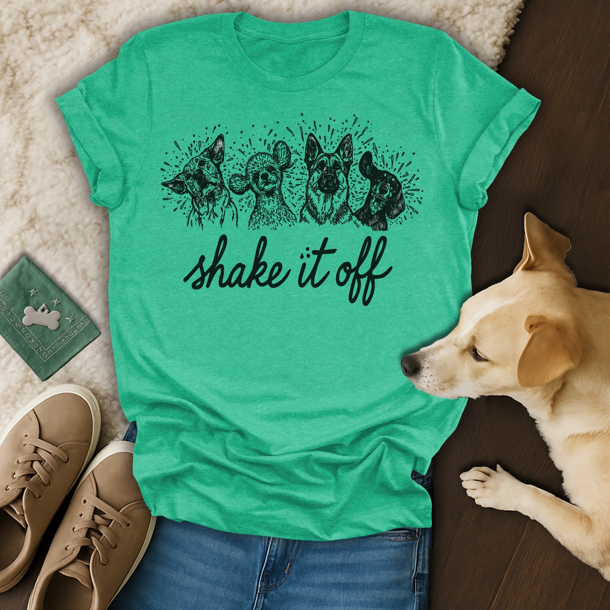 Shake It Off Cute Illustrated Dogs Graphic T-shirt