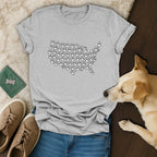 USA Map Paw T-Shirt 🐶