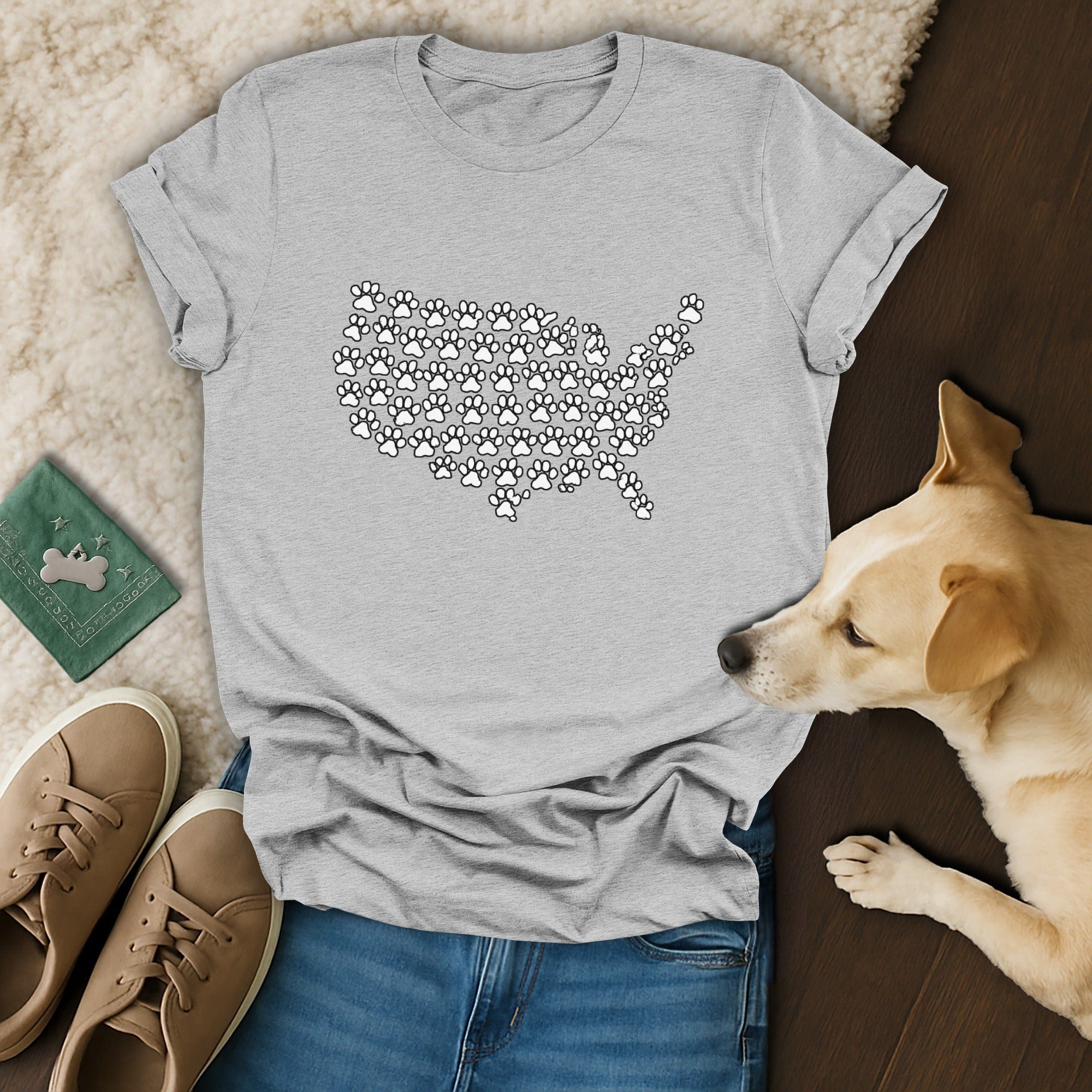USA Map Paw T-Shirt 🐶