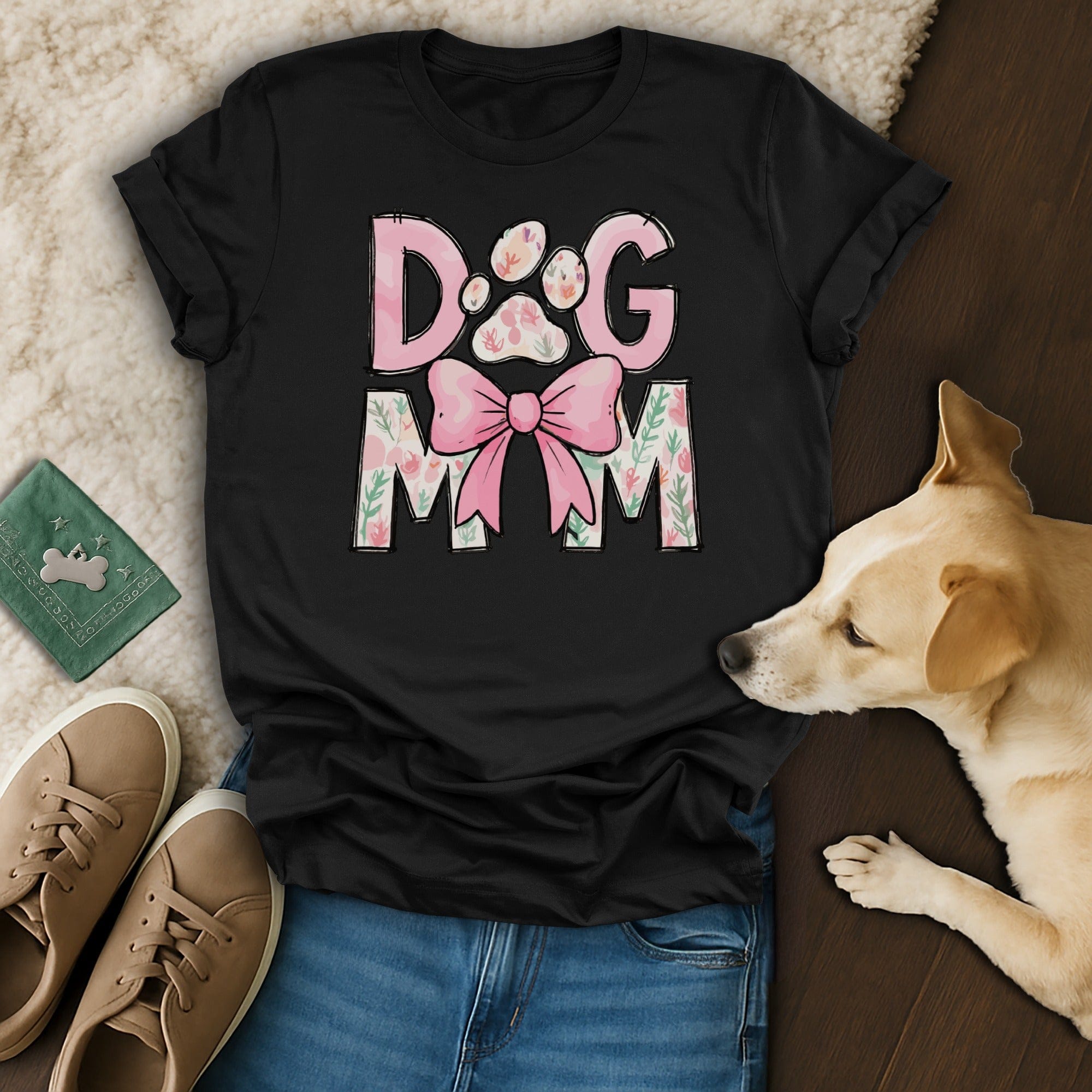 Dog Mom Floral Bow T-Shirt 🎀💗