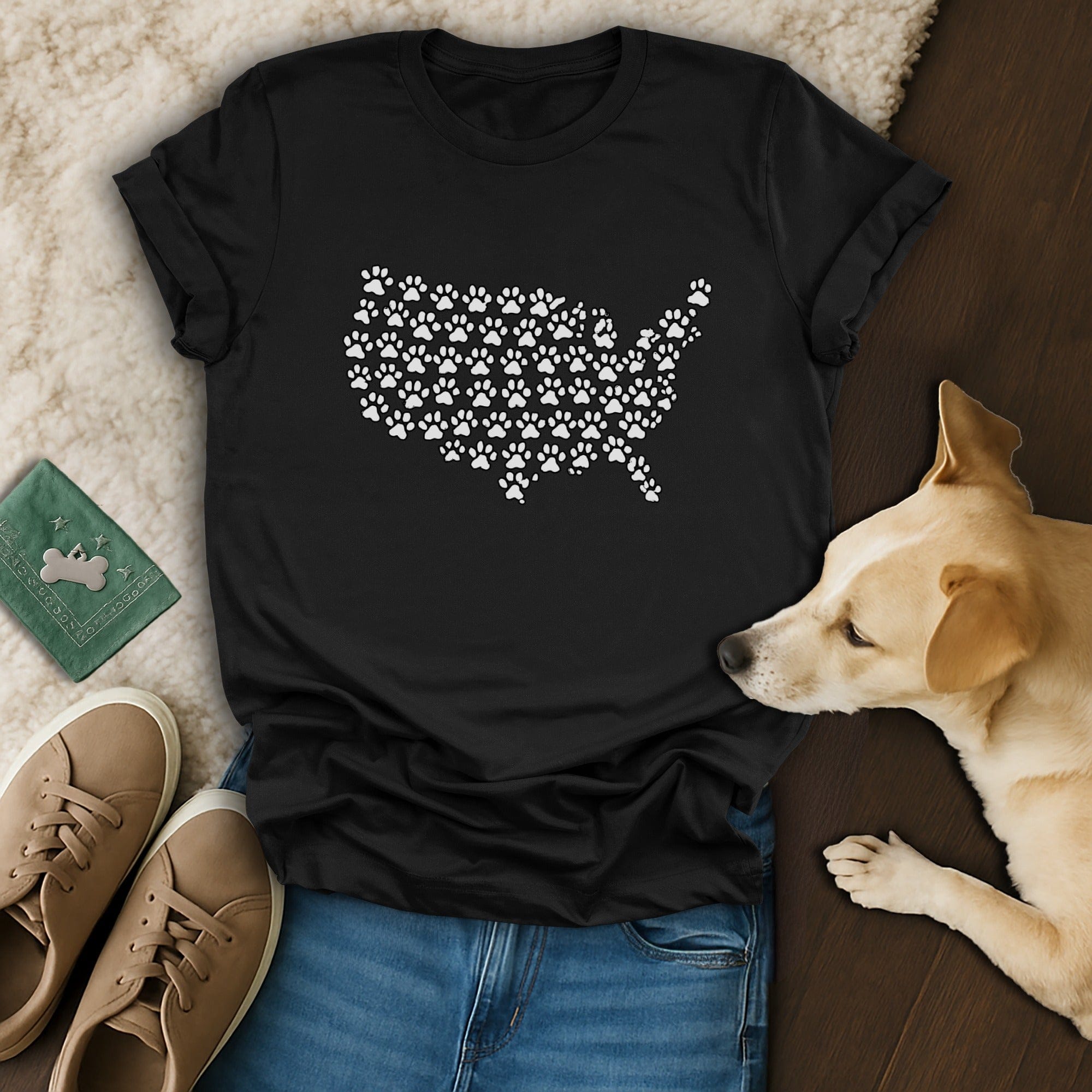 USA Map Paw T-Shirt 🐶