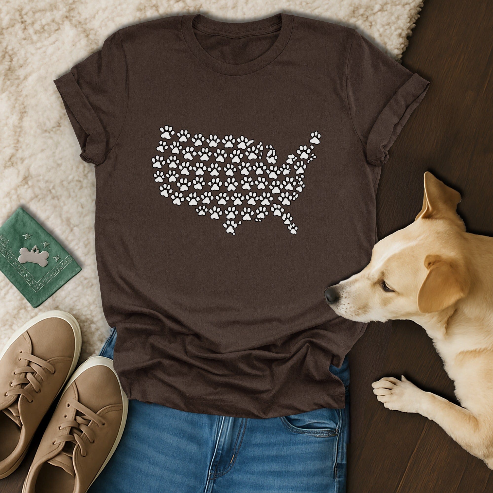 USA Map Paw T-Shirt 🐶