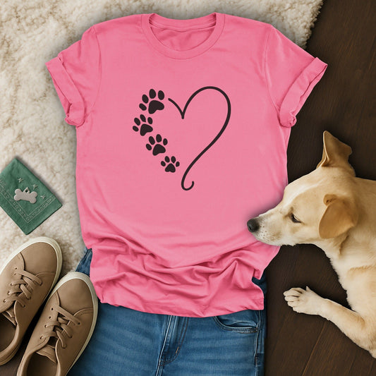 Dog Love Heart T-Shirt 🐾🩷