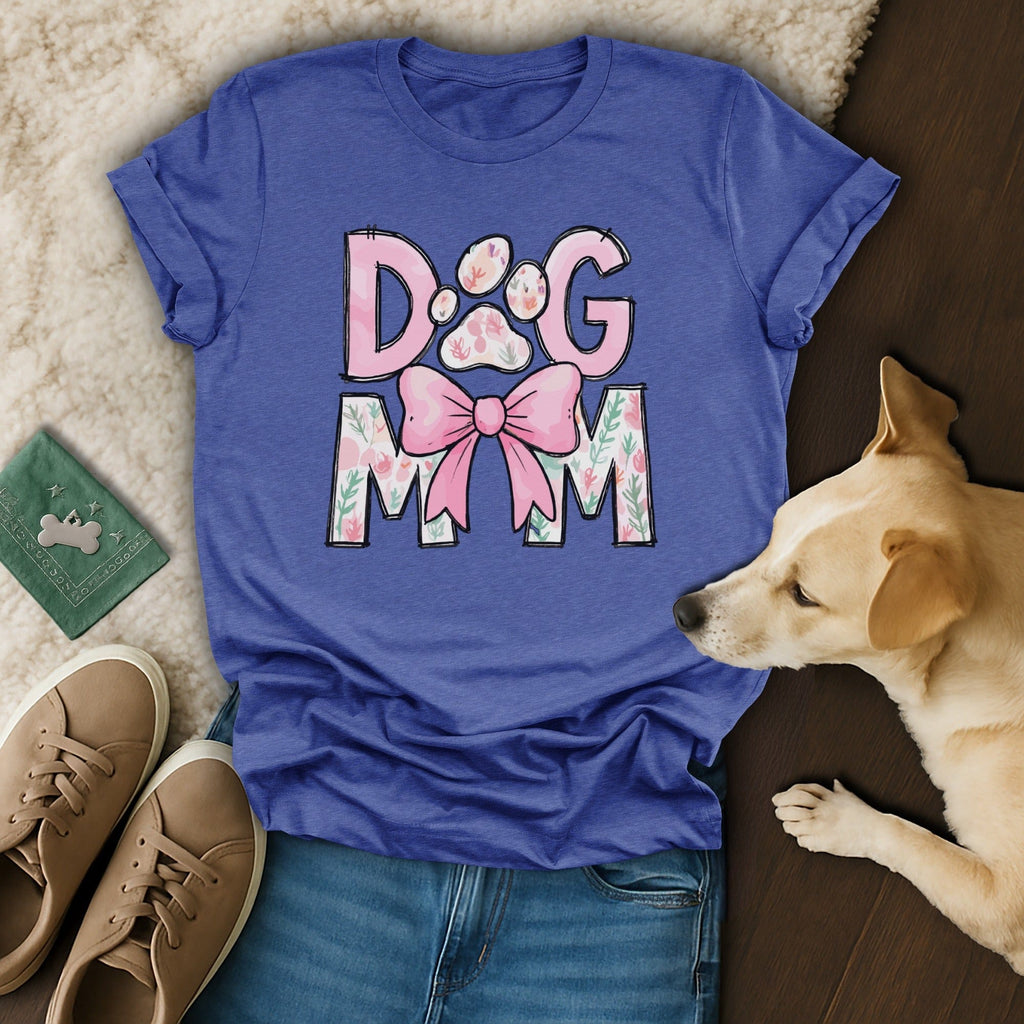 Dog Mom Floral Bow T-Shirt 🎀💗