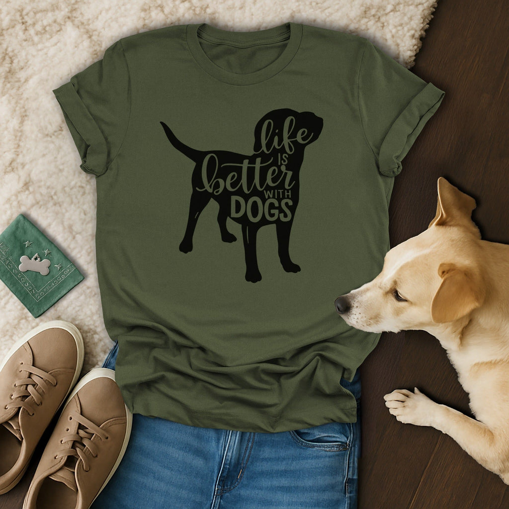Life Is Better With Dogs 💜 T-Shirt