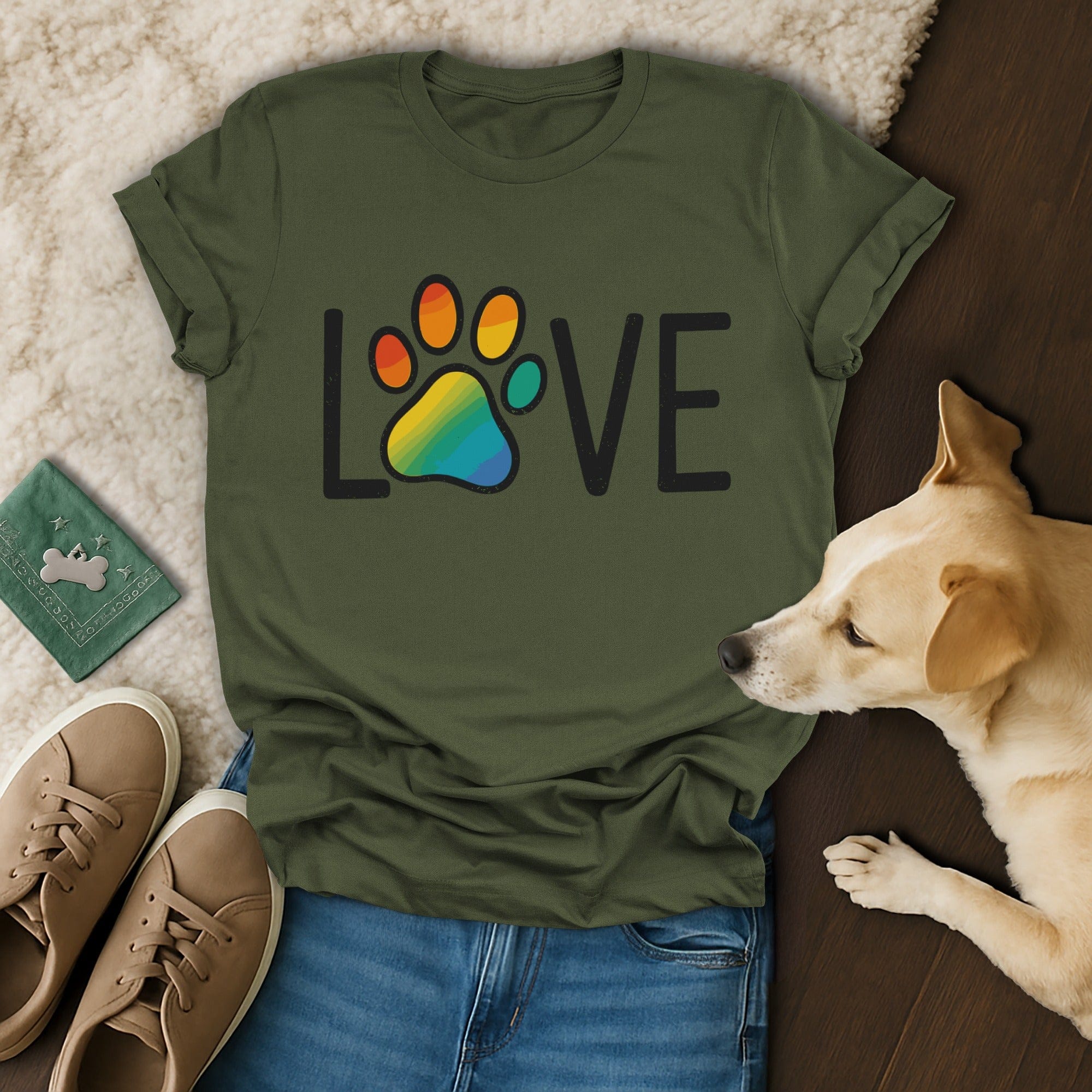 Dog Love Rainbow T-Shirt 🌈