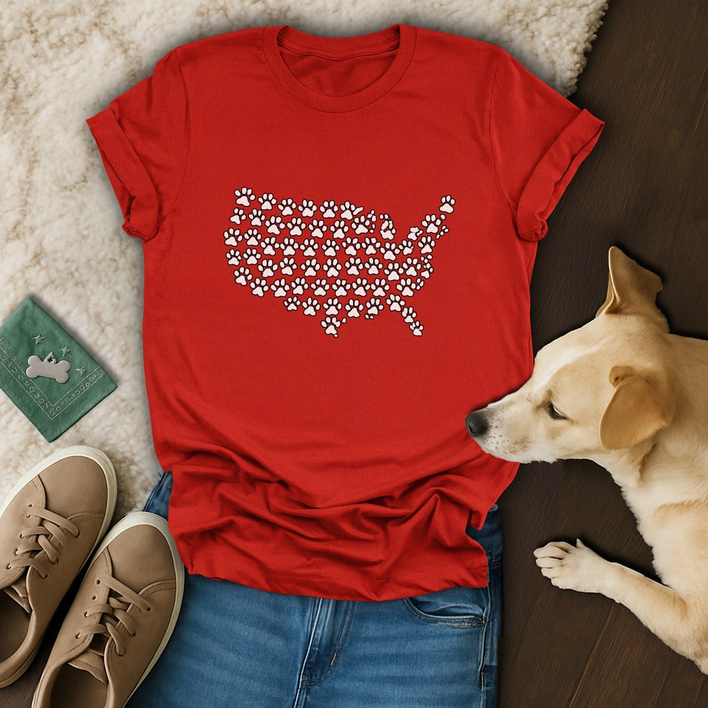 USA Map Paw T-Shirt 🐶