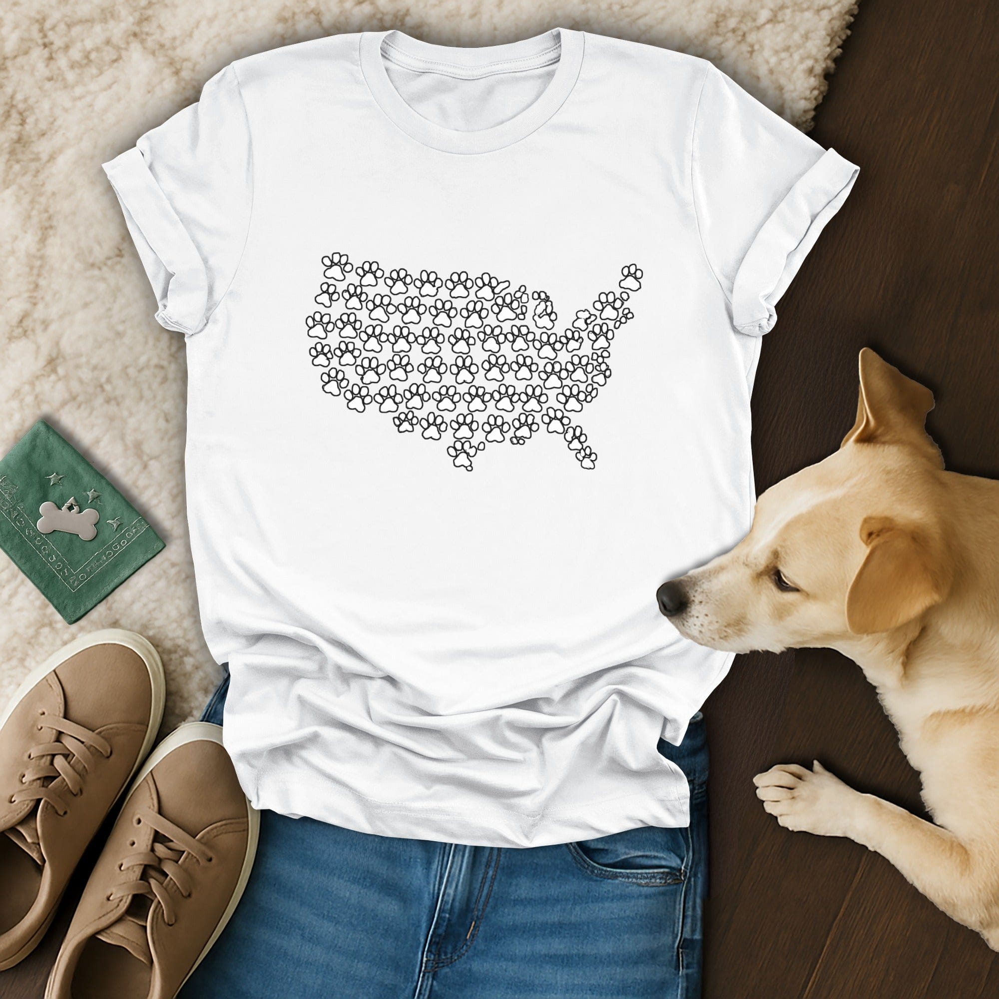 USA Map Paw T-Shirt 🐶