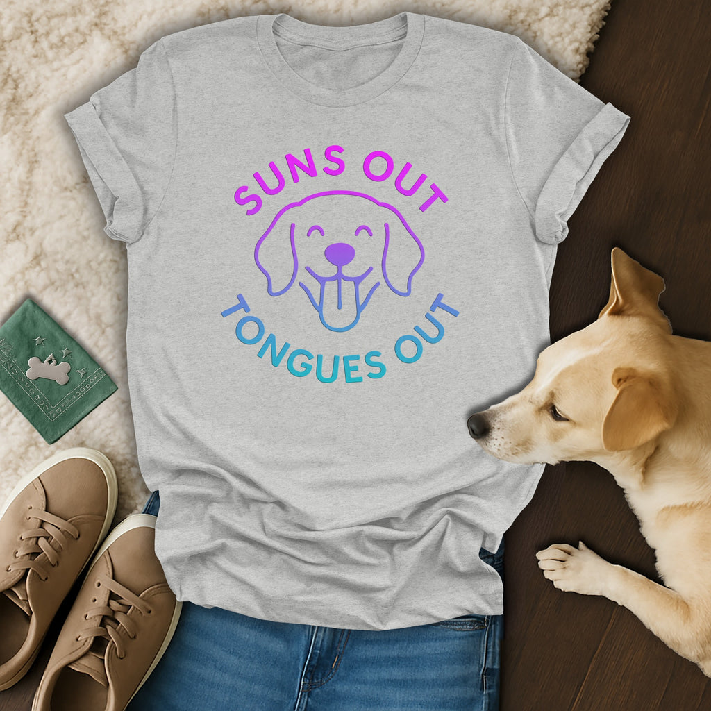 Suns Out Tongues Out Dog Graphic T-Shirt