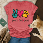 Peace Love Paws Dog Design Graphic T-Shirt product type