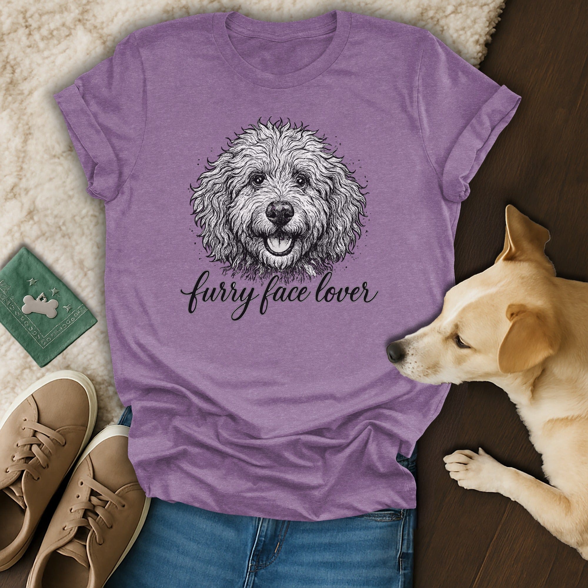 Furry Face Lover Dog Graphic Tee for Pet Owners