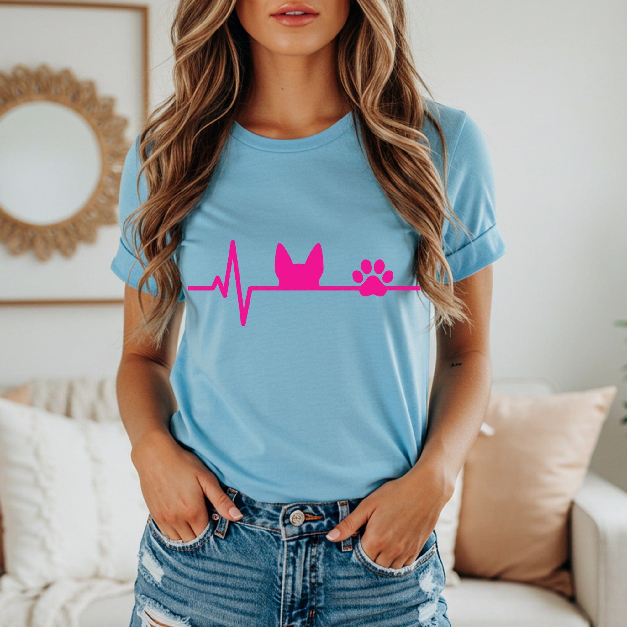 Pink Dog Heartbeat T-Shirt 🩷