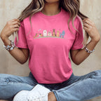 Cute Cartoon Dogs Design on Pink T-Shirt for Animal Lovers
