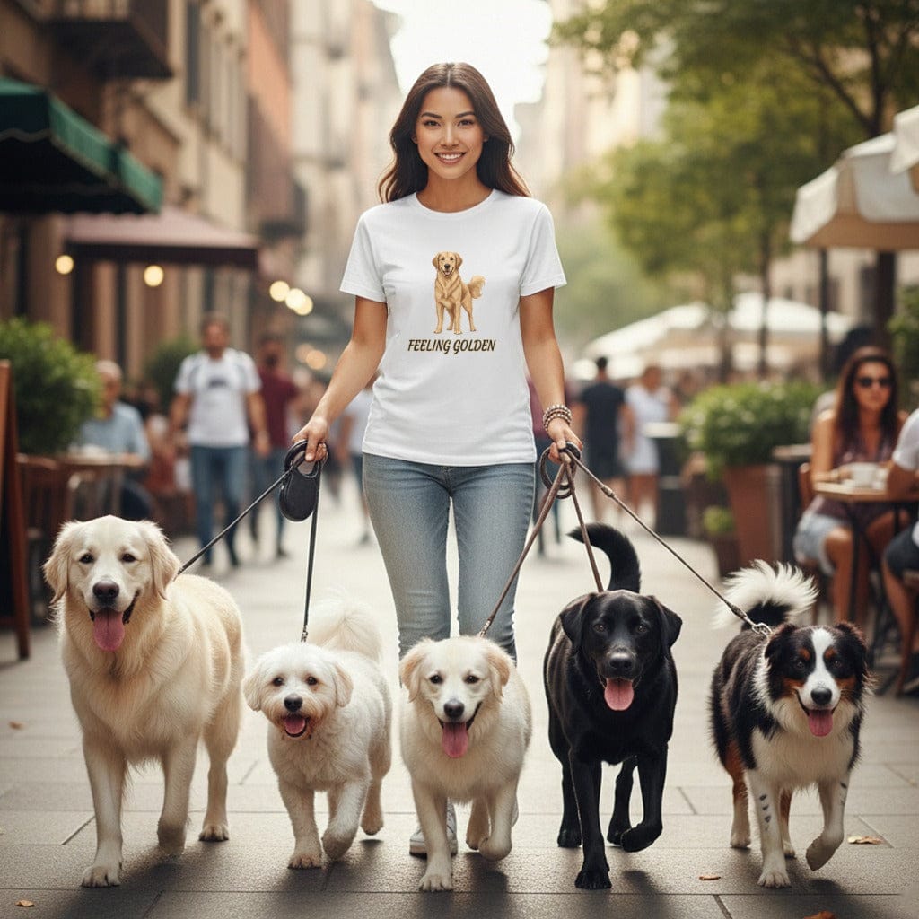 Feeling Golden Dog Walker T-Shirt for Dog Lovers