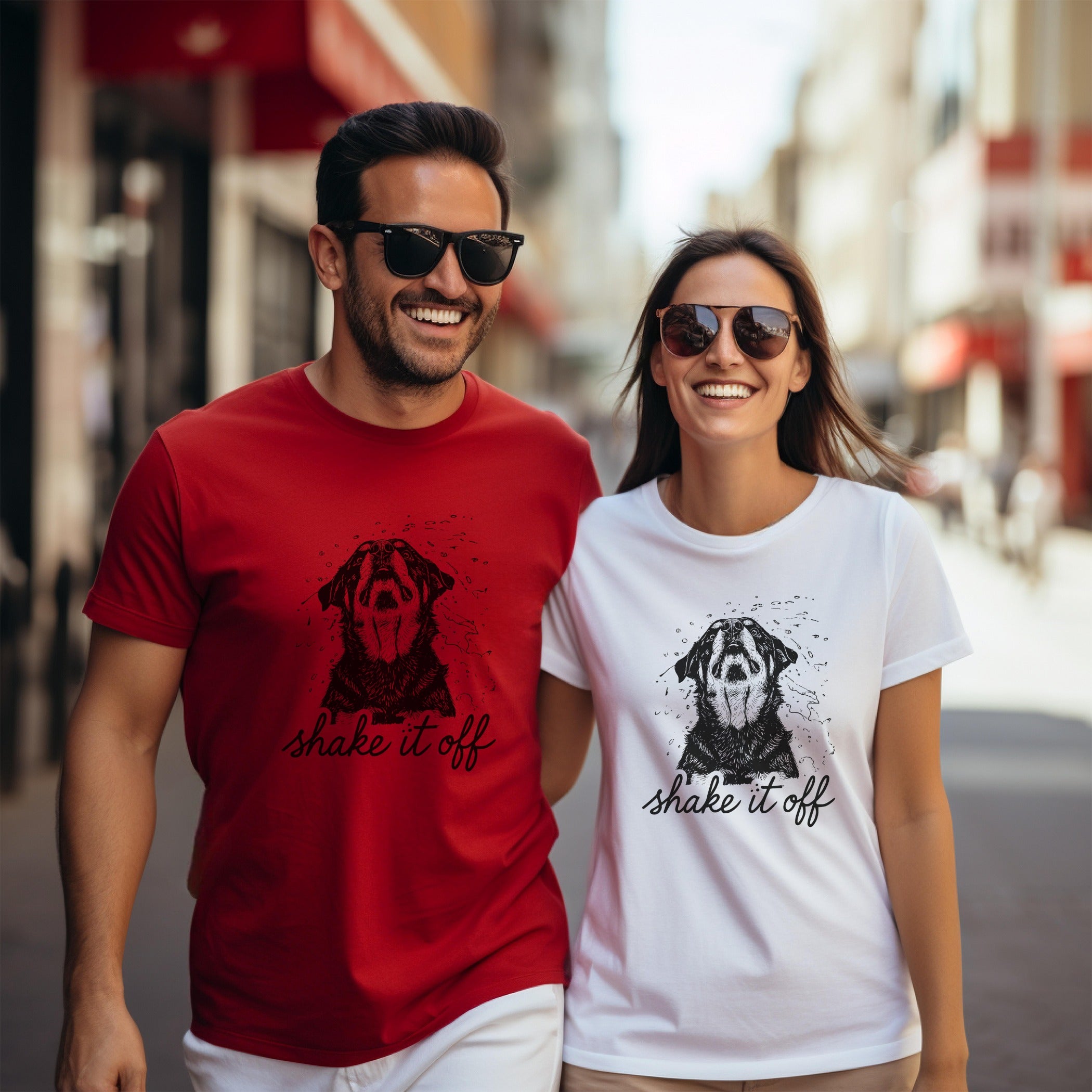 Shake It Off Dog Graphic Unisex T-Shirt Fun Design