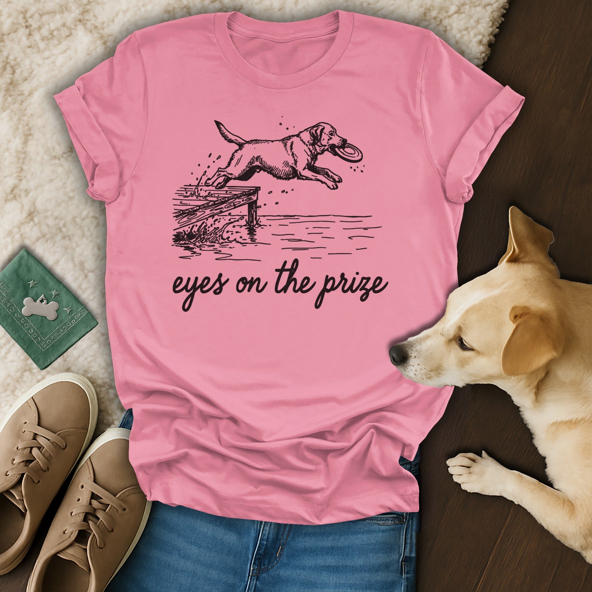 Eyes on the Prize Athletic Dog Graphic T-shirt