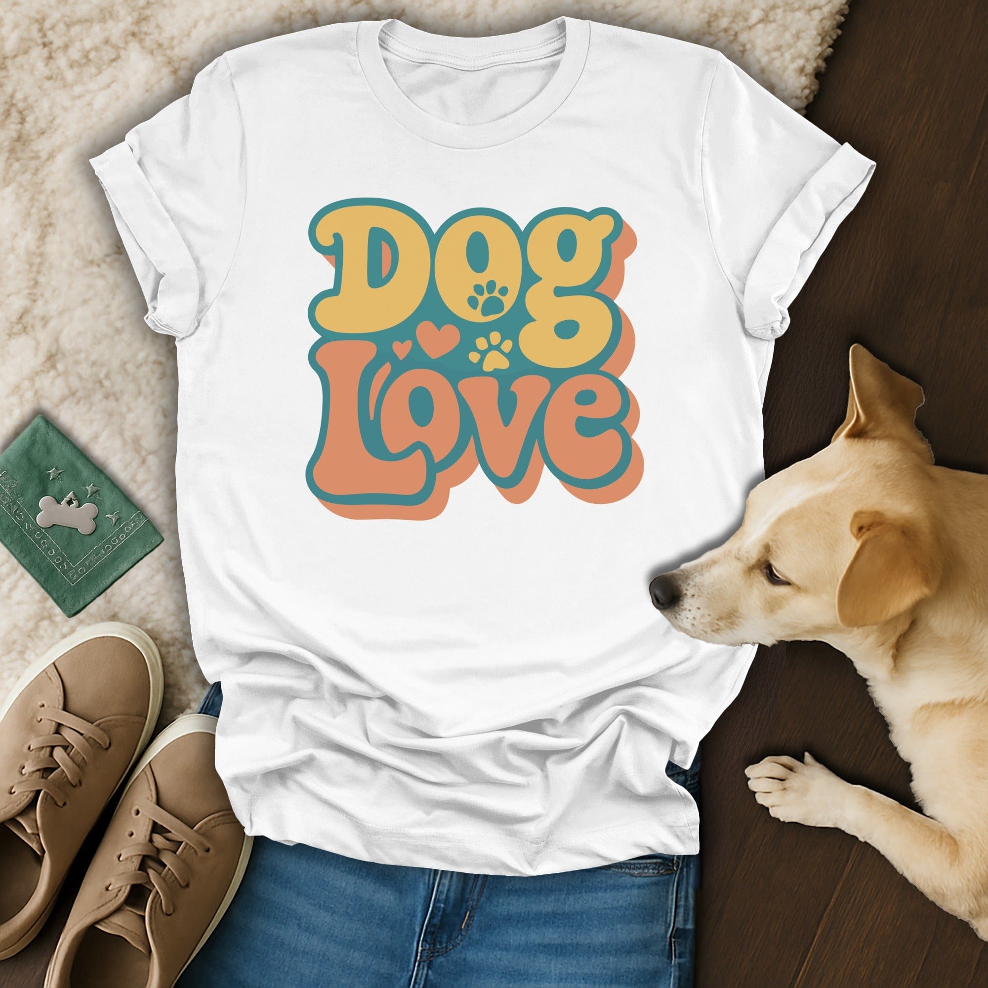 Retro Dog Love T-Shirt 🌻