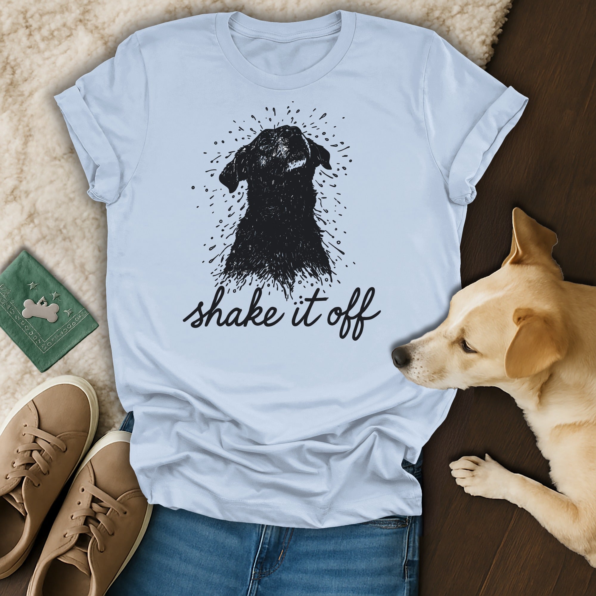 Shake It Off Dog Graphic T-Shirt for Pet Lovers