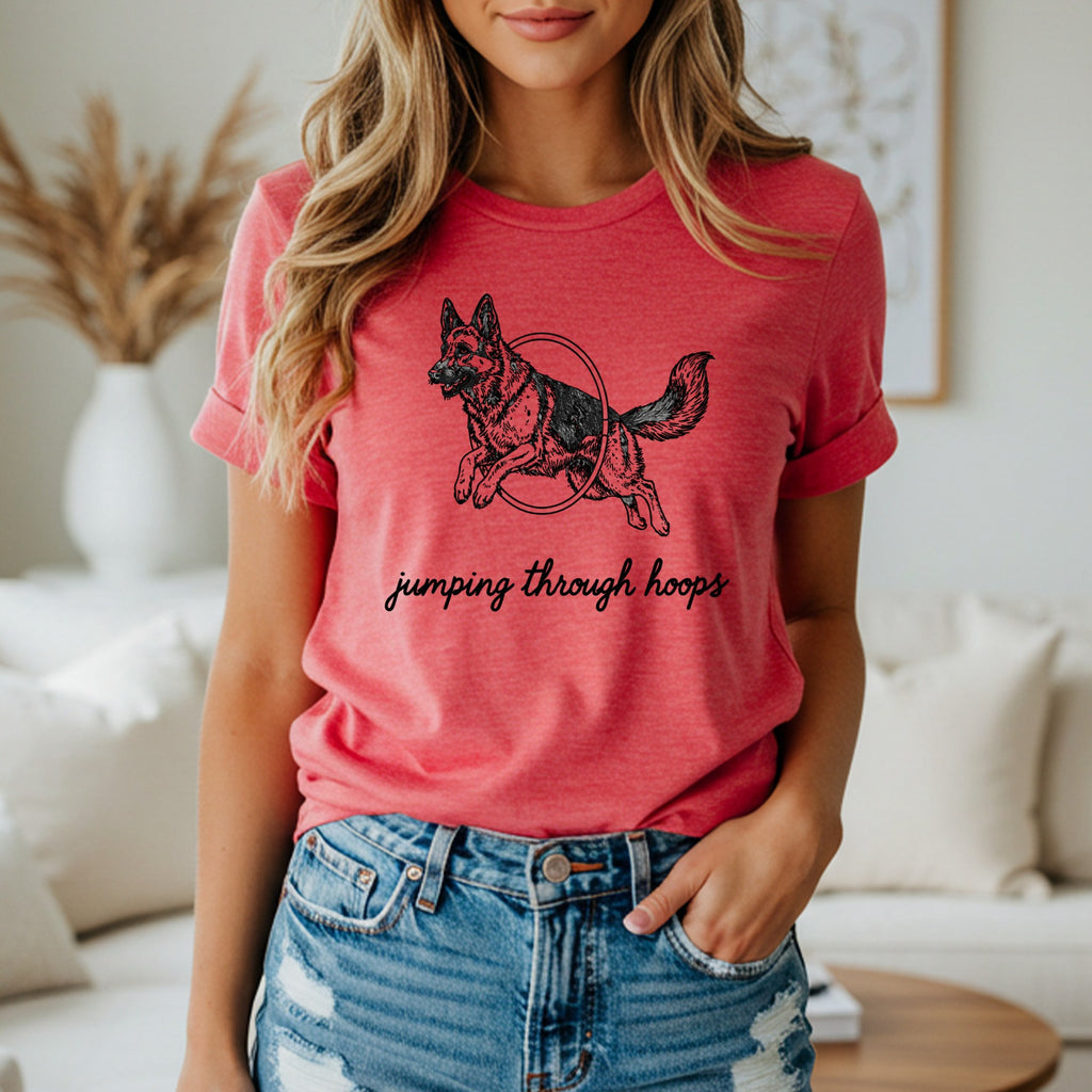 Jumping Through Hoops Graphic Tee Shirt for Dog Lovers