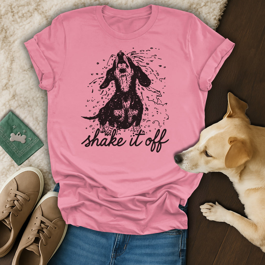 Shake It Off Dog Print Pink Shirt Product
