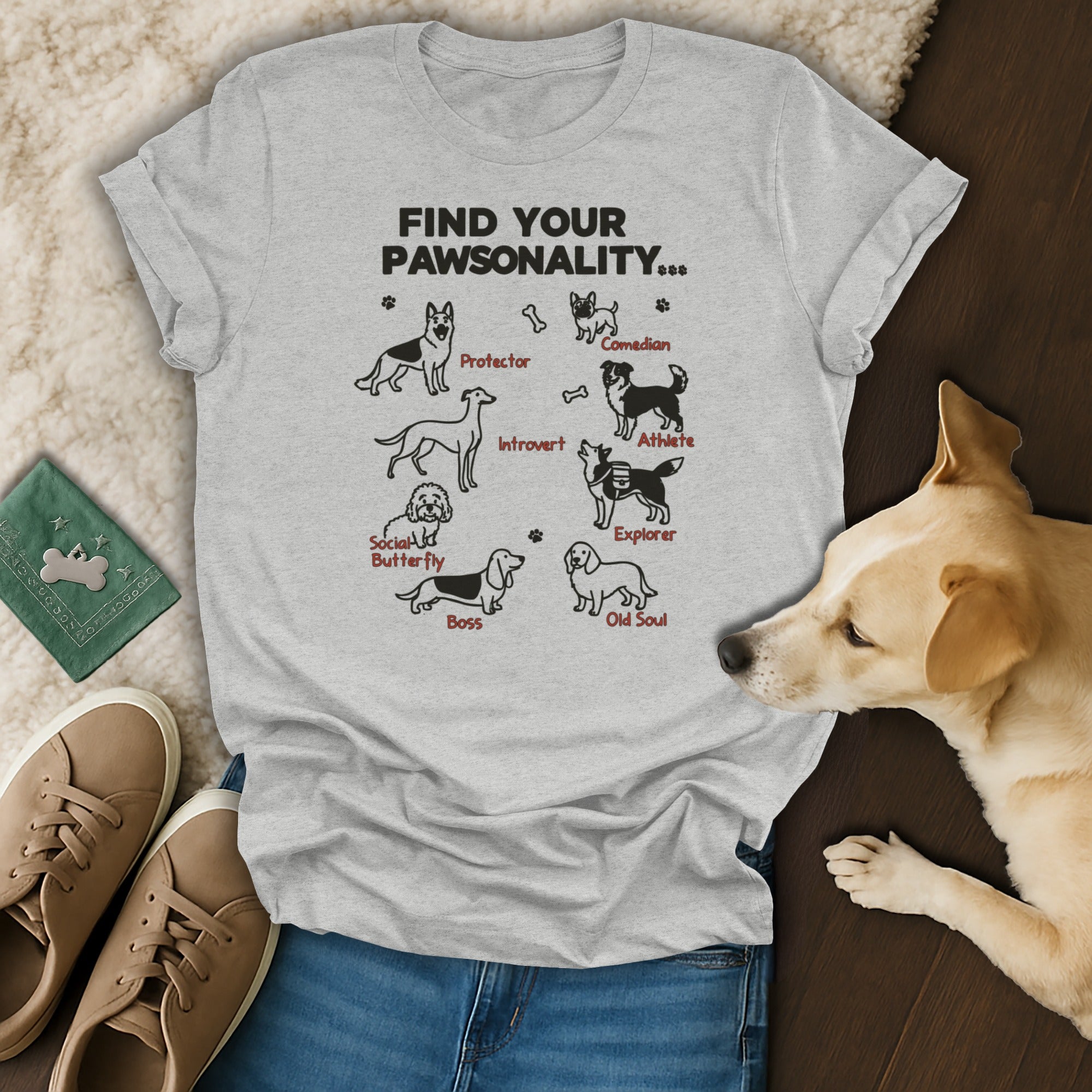 Find Your Pawsonality Dog Lovers Shirt Fun Tee