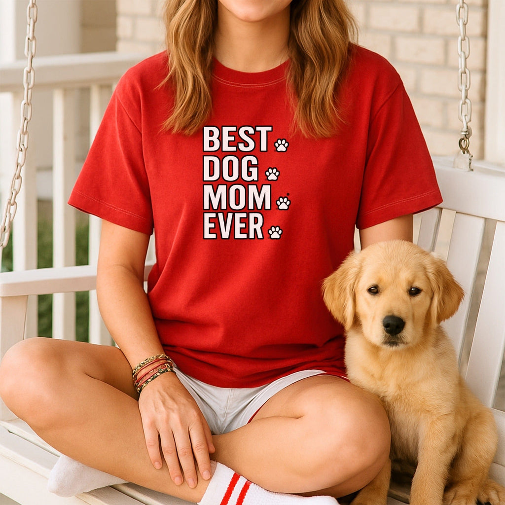 Best Dog Mom Ever Graphic Tee Shirt for Dog Lovers