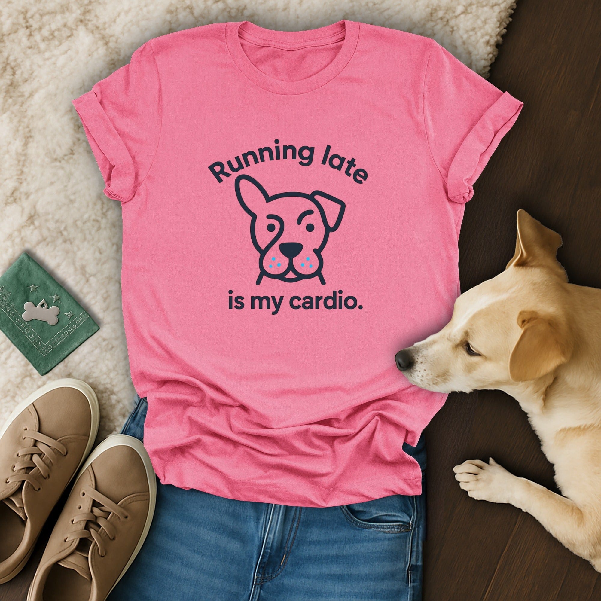 Running late is my cardio funny dog t-shirt product