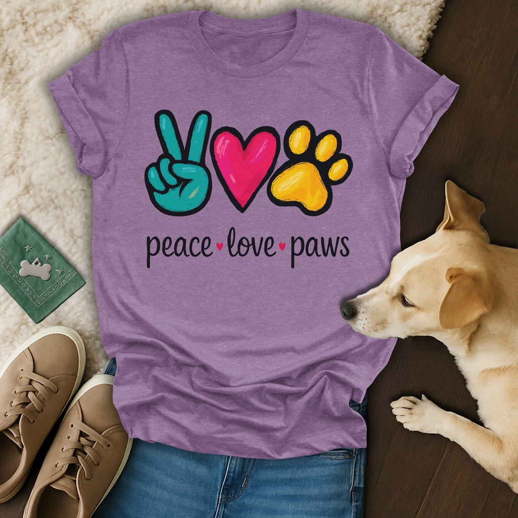 Purple Peace Love Paws Graphic Animal Lover Shirt product type
peace sign shirt
love heart tee
paw print top
purple graphic shirt
dog lover gift
pet owner apparel
peace love paws
animal rescue shirt
cute dog shirt
puppy love tee
pawsitive vibes
animal graphic
dog mom shirt
dog dad shirt
pet advocacy
animal welfare
unique design
vibrant print
purple tee
casual shirt