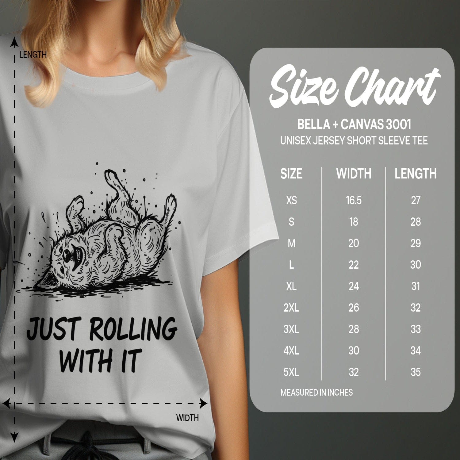 Funny Rolling Dog Just Rolling With It Tee Shirt