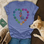 Vibrant Dog Paw Print Heart Graphic Apparel product type