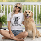 Dog astronaut design One Small Wag graphic apparel product type