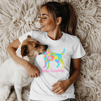 Hello Sunshine Colorful Dog Graphic T-shirt