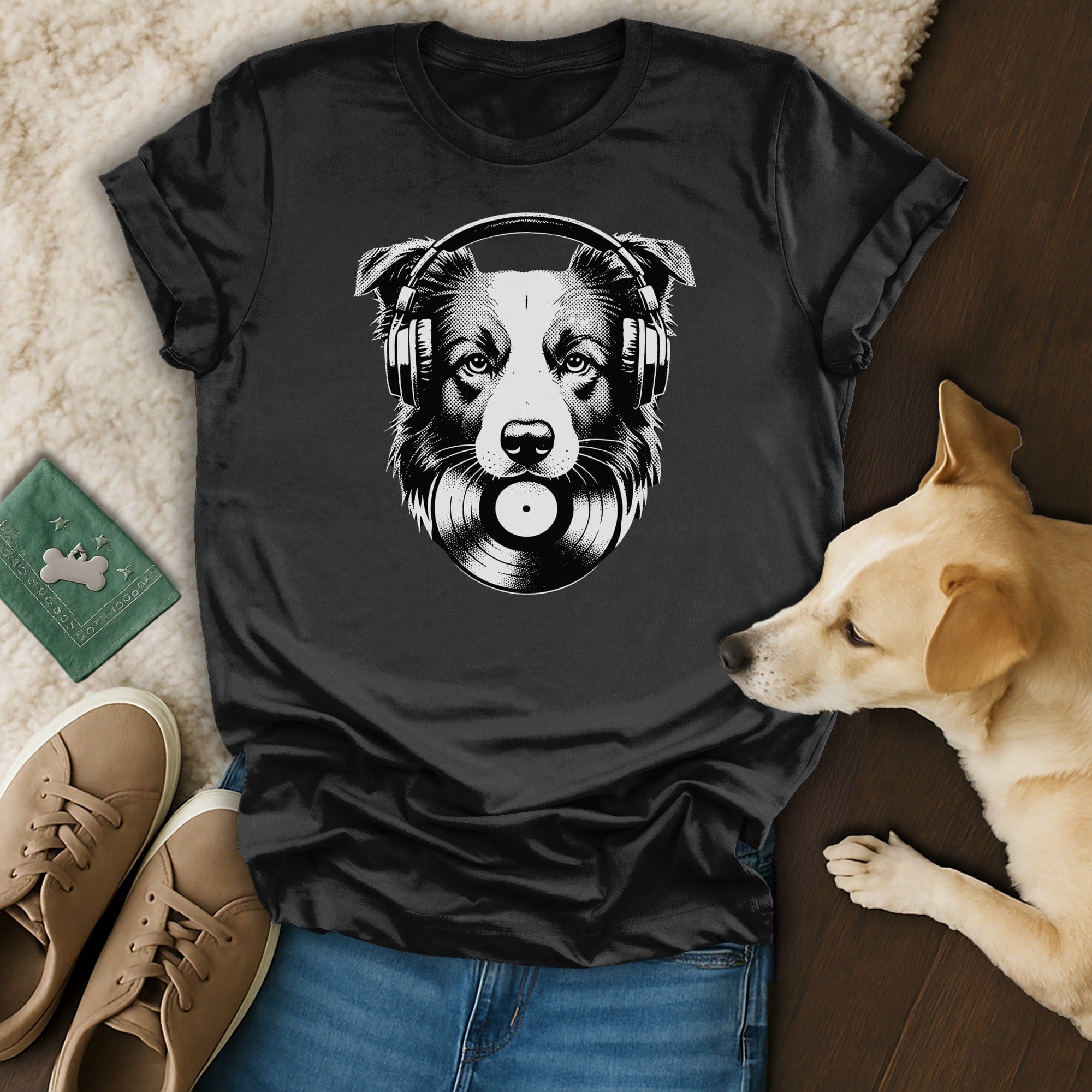 Cool Dog with Headphones Graphic T-Shirt Product