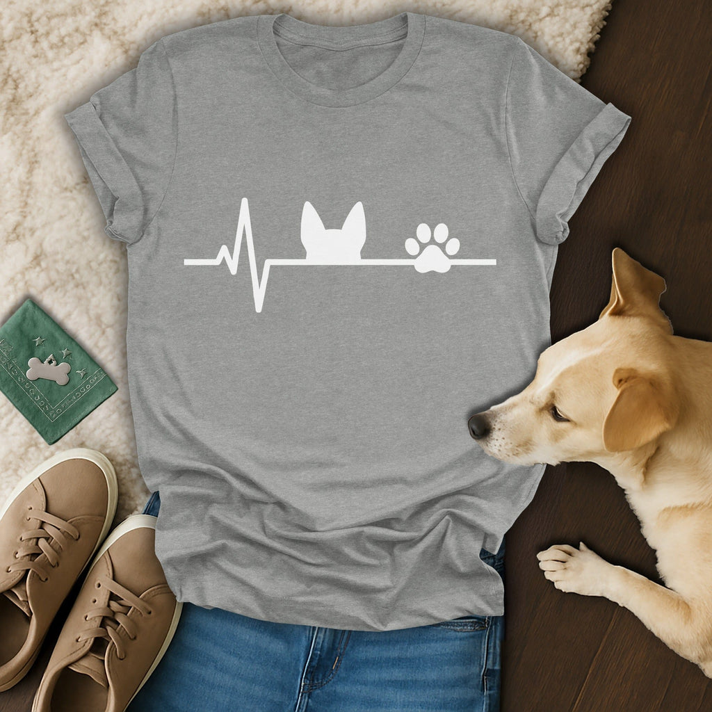 Nurse Heartbeat Dog T-Shirt 🤍
