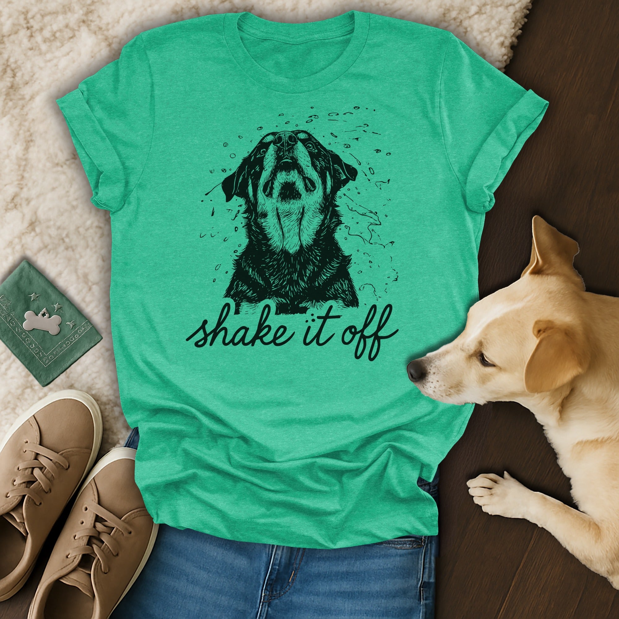 Shake It Off Dog Print Casual T-Shirt Product
