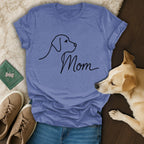 Dog Mom T-Shirt Featuring Adorable Dog Outline Drawing