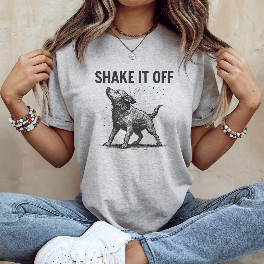 Shake It Off Cute Dog Graphic Tee Shirt
