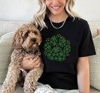 Shamrock Paw Print Design Women's T-shirt for Dog Lovers