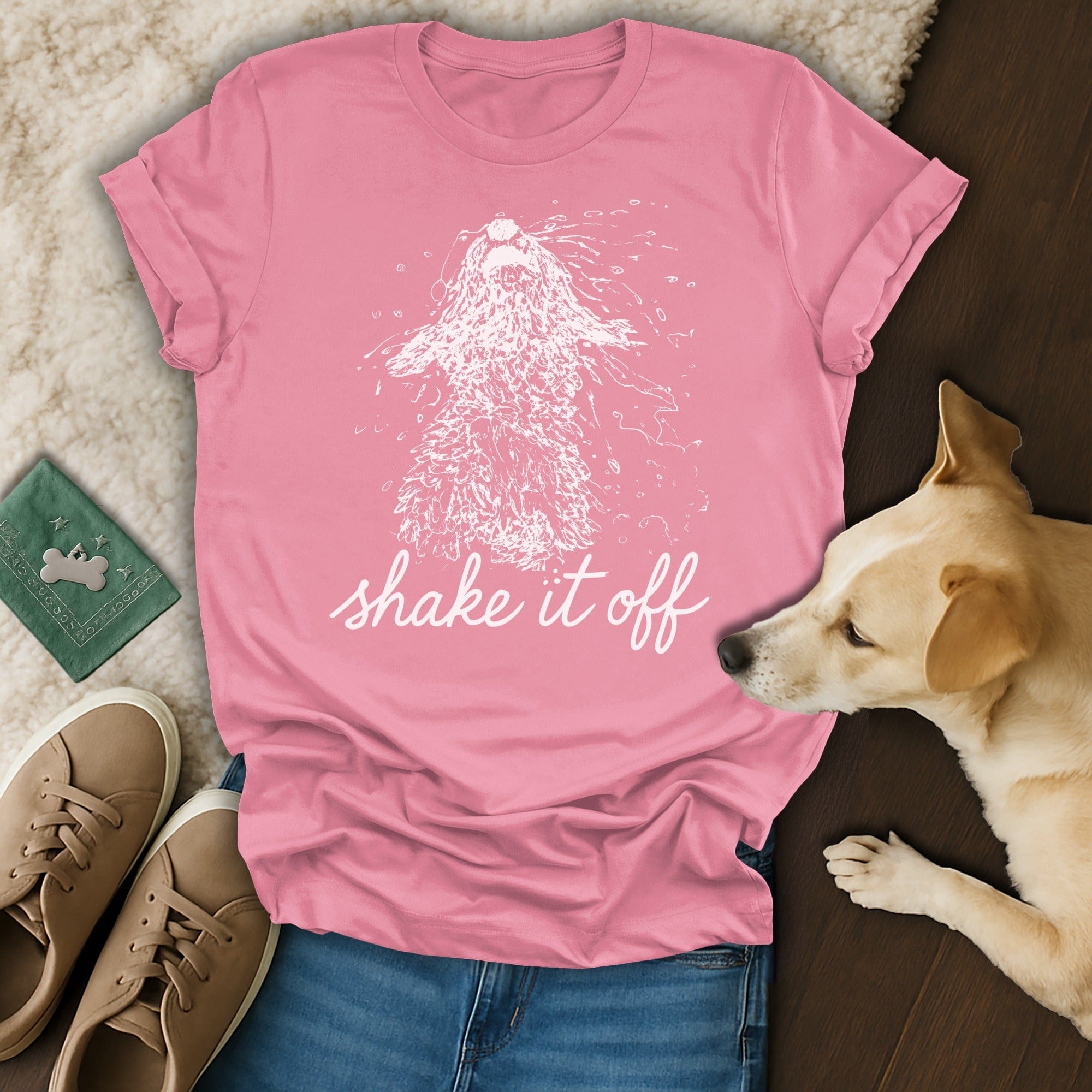 Pink Dog Shake Water Graphic 'shake it off' T-Shirt product type