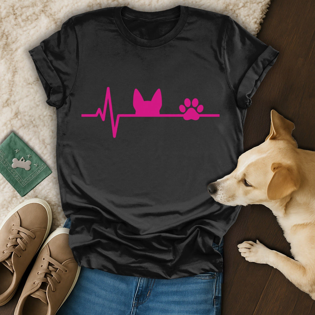 Pink Dog Heartbeat T-Shirt 🩷