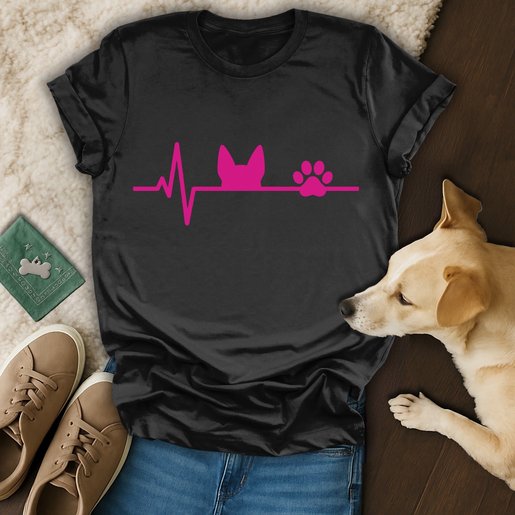 Pink Dog Heartbeat T-Shirt 🩷
